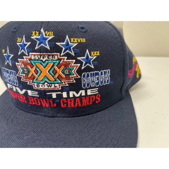 NEW VTG 90s Dallas Cowboys 5X Super Bowl Champions Annco Hat Cap NOS Wool Blend - Picture 5 of 15